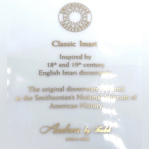 SMITHSONIAN INSITITUTION Classic Imari Plate Andrea By Sadek Approx 8" - Picture 6 of 9